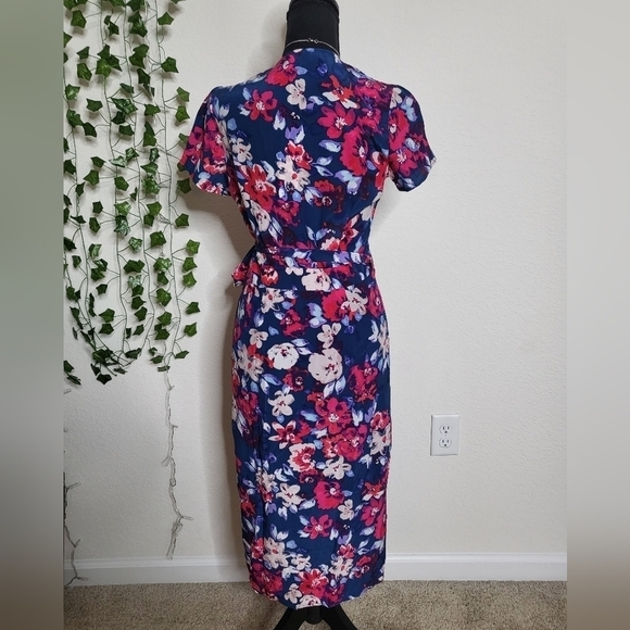 💚HP💚 NWT Yumi Kim 100% Silk Caught In The Wind Midi Wrap Dress Garden - Picture 5 of 12